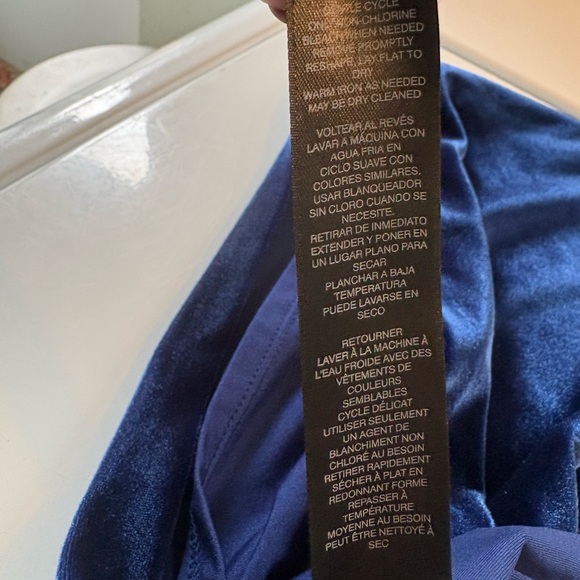 White House Black Market -- Off-the-shoulder blue velvet top - Size small - Picture 12 of 13